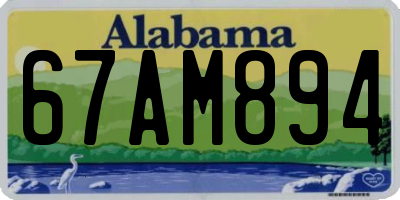 AL license plate 67AM894