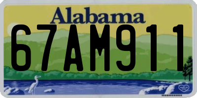 AL license plate 67AM911
