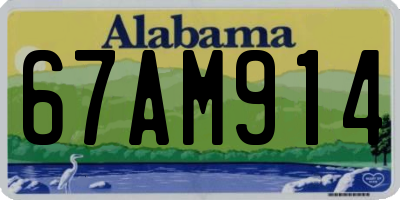 AL license plate 67AM914