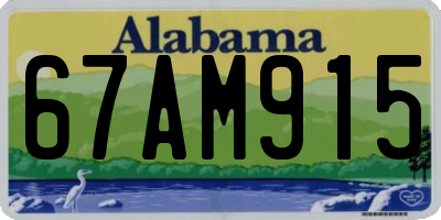 AL license plate 67AM915