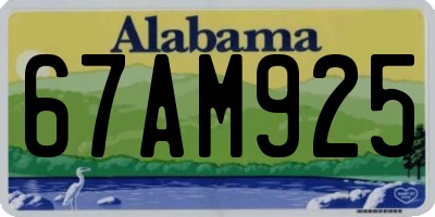 AL license plate 67AM925