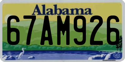 AL license plate 67AM926
