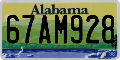 AL license plate 67AM928