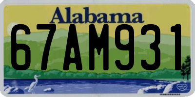 AL license plate 67AM931