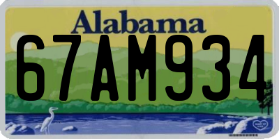 AL license plate 67AM934