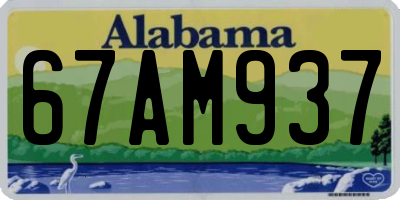 AL license plate 67AM937
