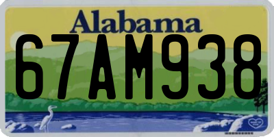 AL license plate 67AM938