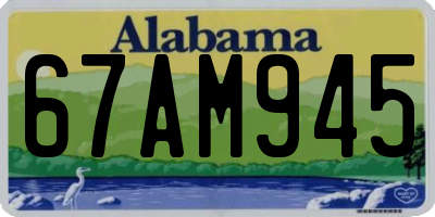 AL license plate 67AM945