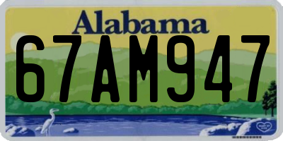 AL license plate 67AM947