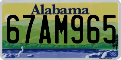AL license plate 67AM965