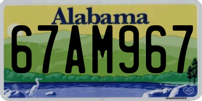 AL license plate 67AM967
