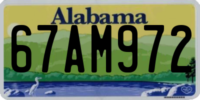 AL license plate 67AM972