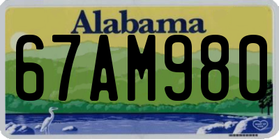 AL license plate 67AM980
