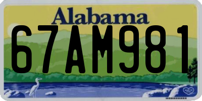AL license plate 67AM981