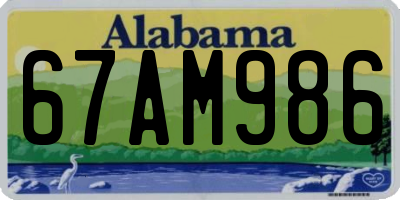 AL license plate 67AM986