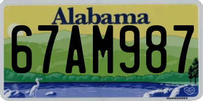 AL license plate 67AM987