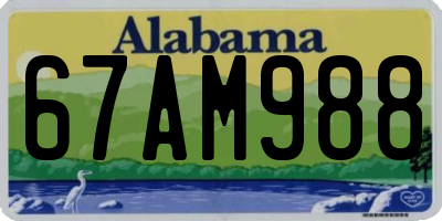 AL license plate 67AM988
