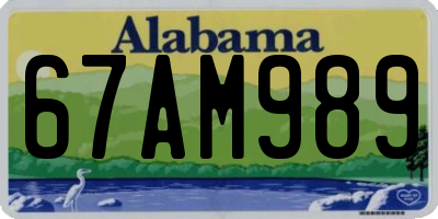 AL license plate 67AM989