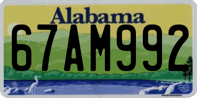 AL license plate 67AM992