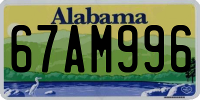 AL license plate 67AM996