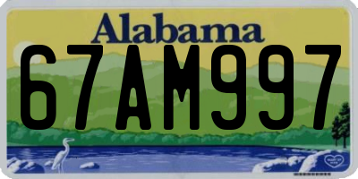 AL license plate 67AM997