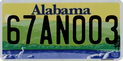 AL license plate 67AN003