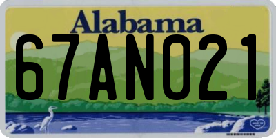 AL license plate 67AN021