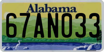 AL license plate 67AN033