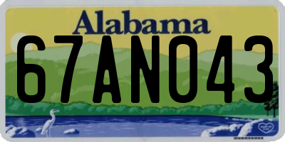 AL license plate 67AN043