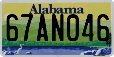 AL license plate 67AN046