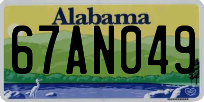 AL license plate 67AN049