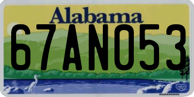 AL license plate 67AN053
