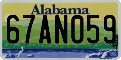 AL license plate 67AN059
