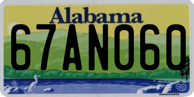 AL license plate 67AN060