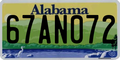 AL license plate 67AN072