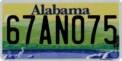 AL license plate 67AN075