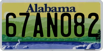 AL license plate 67AN082