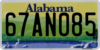 AL license plate 67AN085