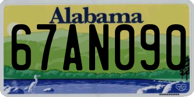 AL license plate 67AN090