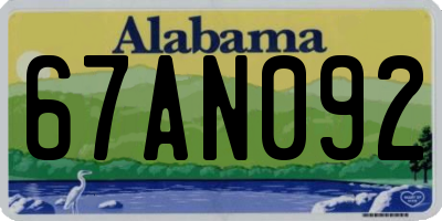 AL license plate 67AN092