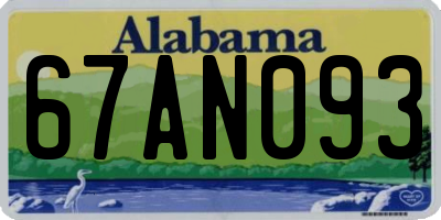 AL license plate 67AN093