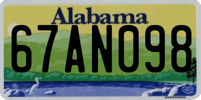 AL license plate 67AN098
