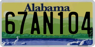 AL license plate 67AN104