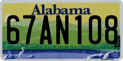 AL license plate 67AN108