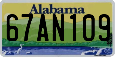 AL license plate 67AN109