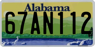AL license plate 67AN112