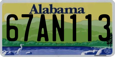 AL license plate 67AN113