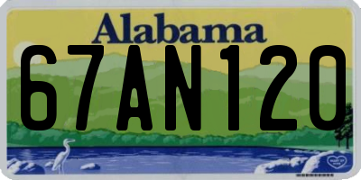 AL license plate 67AN120