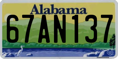 AL license plate 67AN137