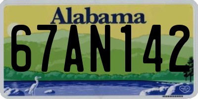 AL license plate 67AN142